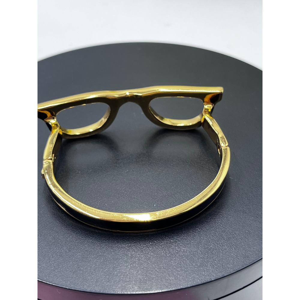 Kate Spade Goreski Lookout Black Enamel Eyeglass Hinged Bangle Bracelet Lim Ed - Picture 6 of 10